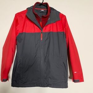 LARGE RED AND GREY NORTHFACE JACKET